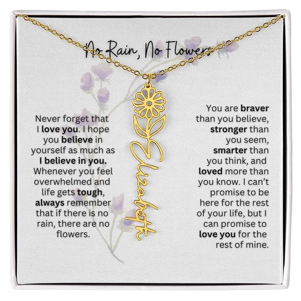 Birth Flower Necklace | Heartfelt Gift for Bonus Daughter from Stepmom or Stepdad