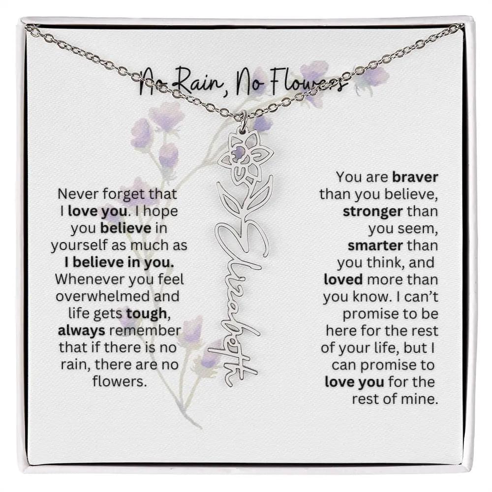 Birth Flower Necklace | Heartfelt Gift for Bonus Daughter from Stepmom or Stepdad