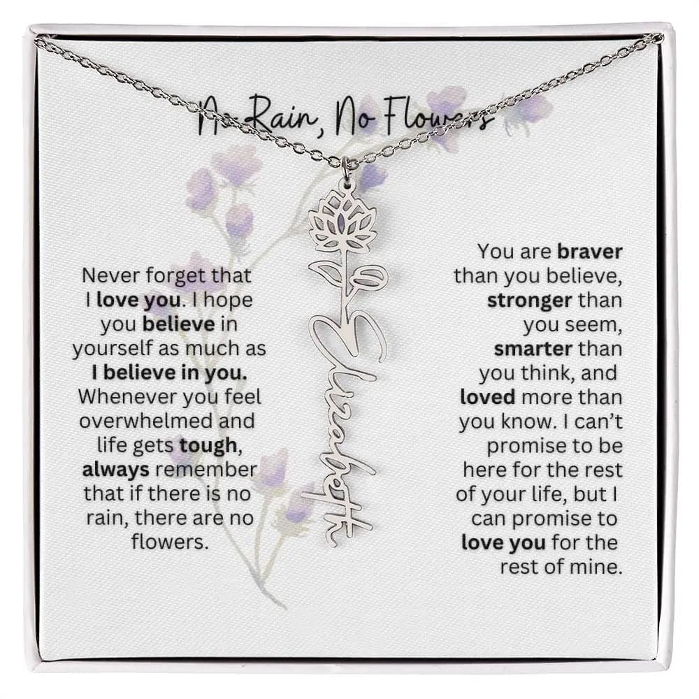 Birth Flower Necklace | Heartfelt Gift for Bonus Daughter from Stepmom or Stepdad