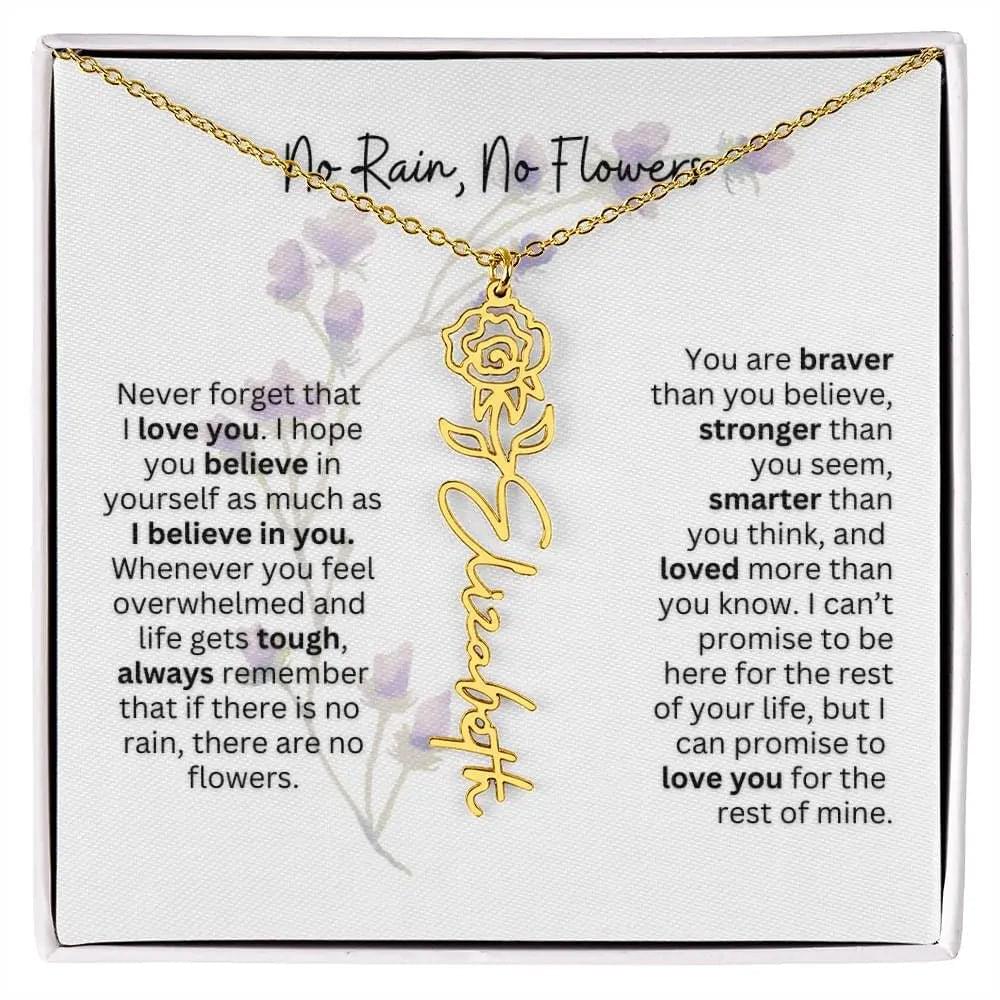 Birth Flower Necklace | Heartfelt Gift for Bonus Daughter from Stepmom or Stepdad