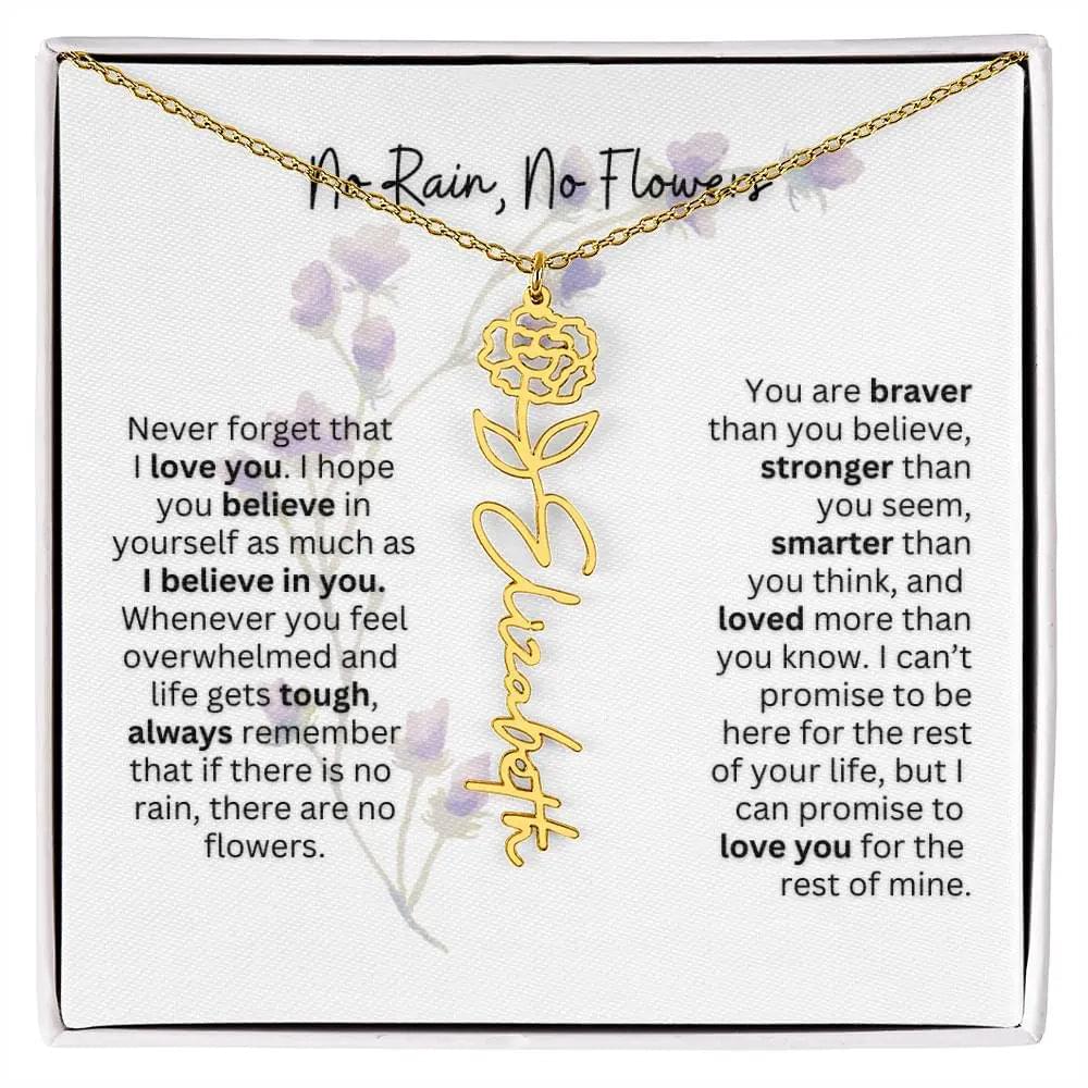 Birth Flower Necklace | Heartfelt Gift for Bonus Daughter from Stepmom or Stepdad