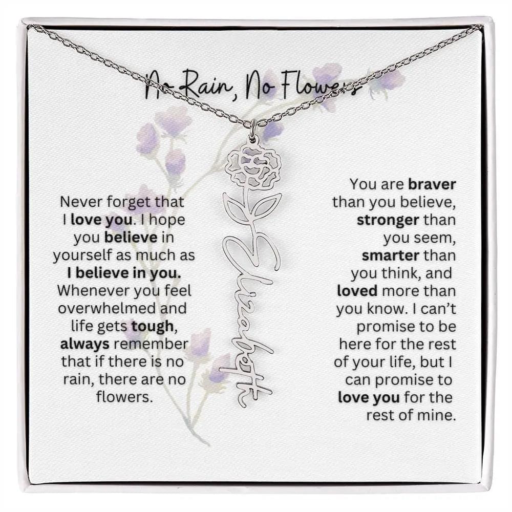 Birth Flower Necklace | Heartfelt Gift for Bonus Daughter from Stepmom or Stepdad