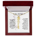 Birth Flower Necklace | Heartfelt Gift for Bonus Daughter from Stepmom or Stepdad