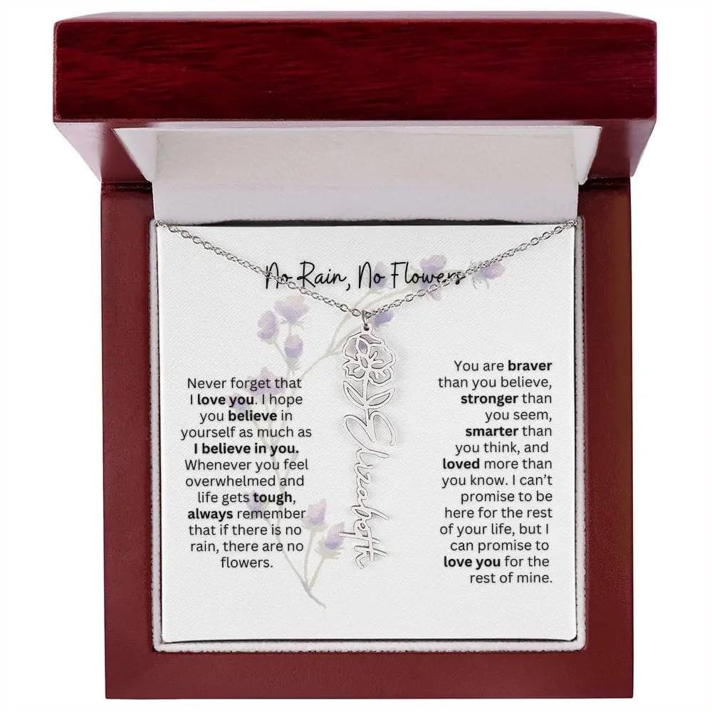 Birth Flower Necklace | Heartfelt Gift for Bonus Daughter from Stepmom or Stepdad
