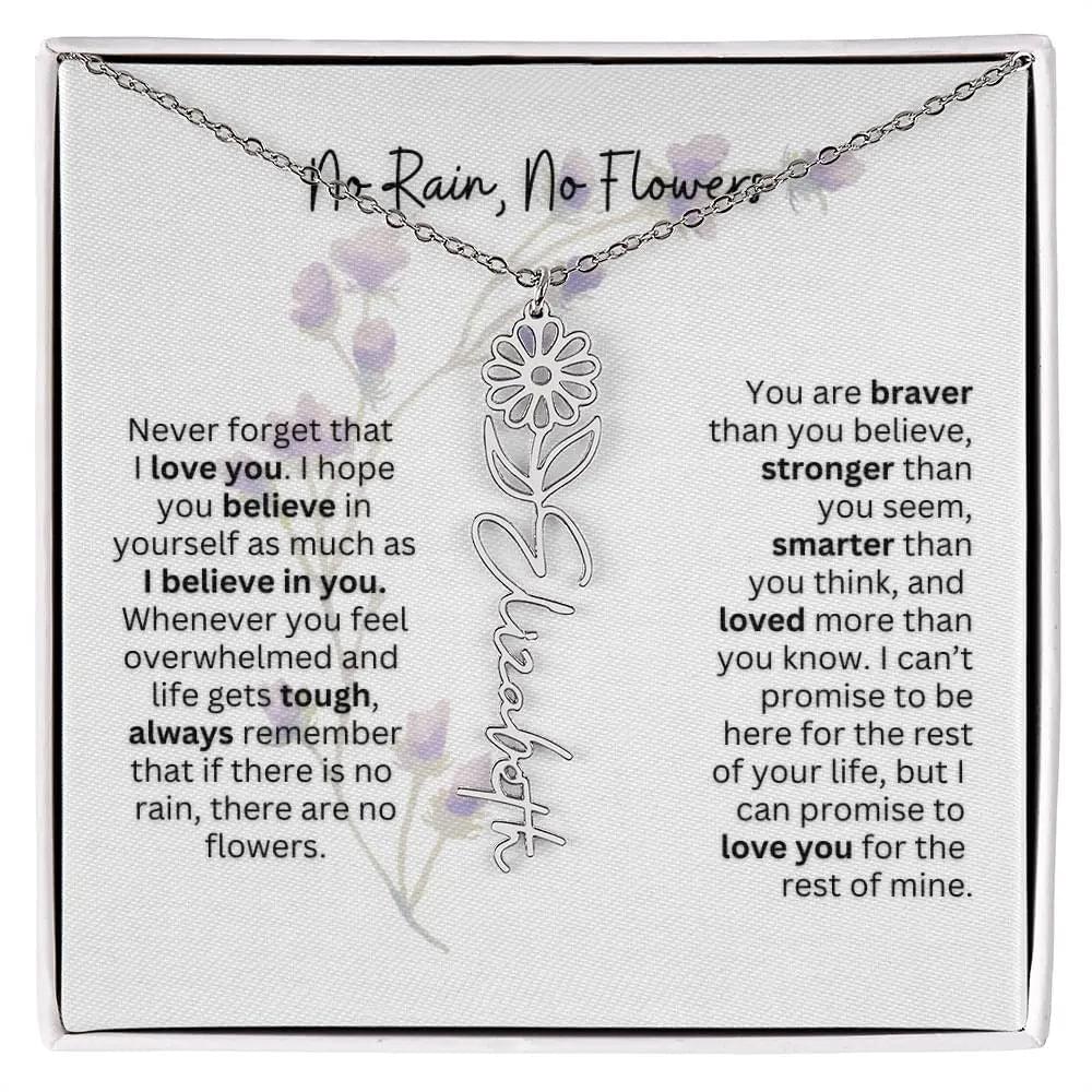 Birth Flower Necklace | Heartfelt Gift for Bonus Daughter from Stepmom or Stepdad
