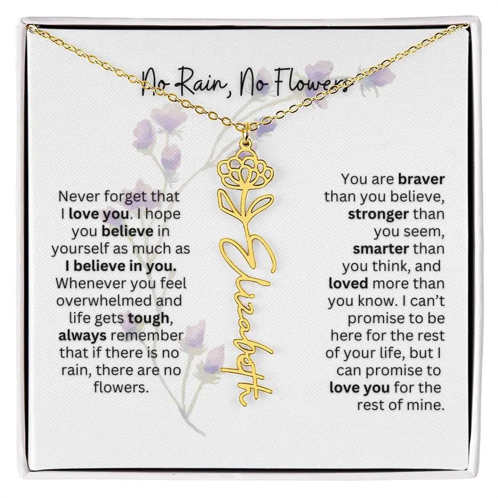 Birth Flower Necklace | Heartfelt Gift for Bonus Daughter from Stepmom or Stepdad