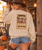 Wild Boo Bunch Wanted Poster Sweatshirt | Western Ghost Halloween Crewneck